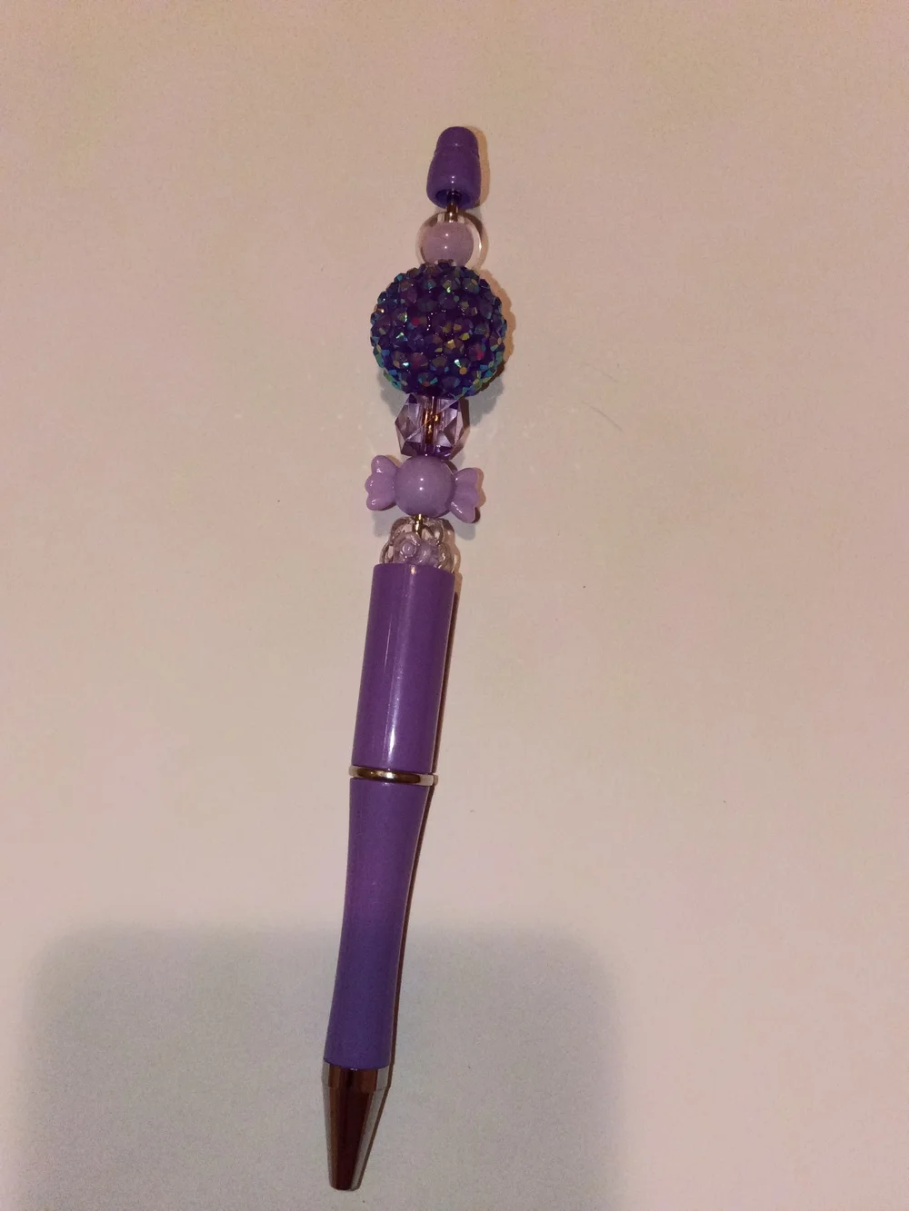 Purple Beaded Charm Pen